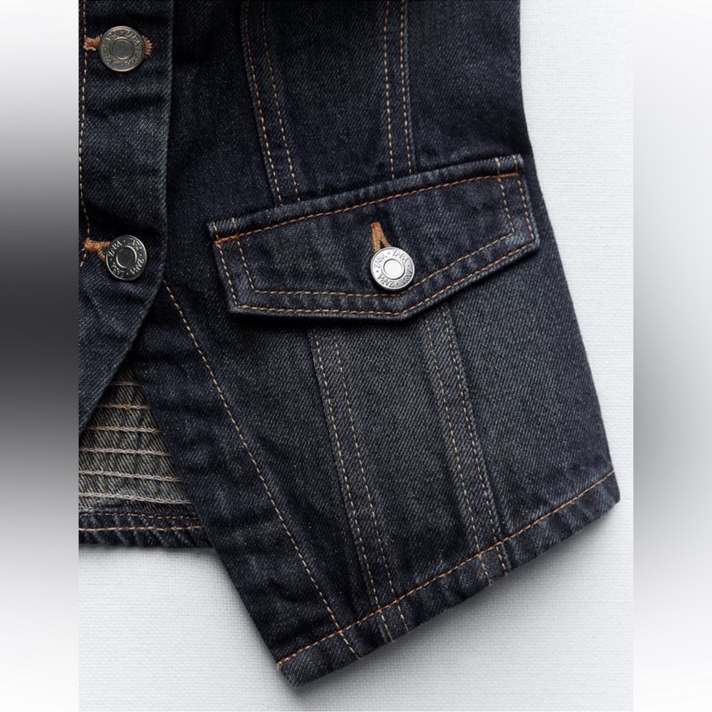 New Zara strapless denim top size XS - Picture 5 of 6